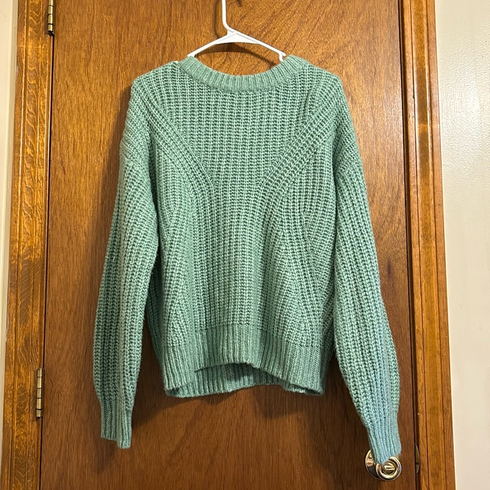 soft green sweater
